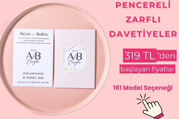 Pencereli Zarflı Davetiyeler