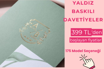 Yaldız Baskılı Davetiyeler