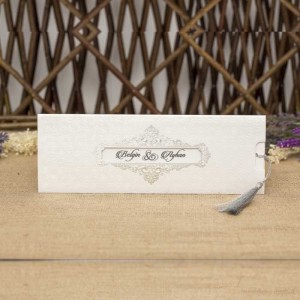 Yatay Pencereli Zarflı Püsküllü Düğün Davetiyesi