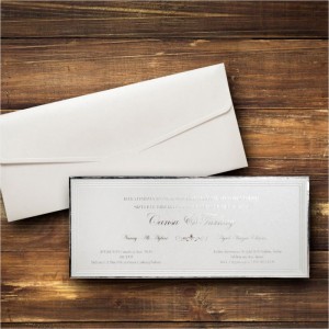 Yatay tasarımlı Canset Wedding Davetiye 858