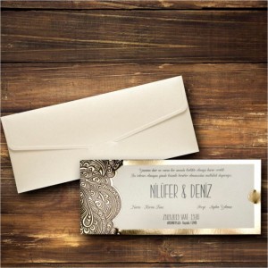 İki katmanlı Canset Wedding Davetiye 851
