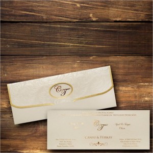 Dokulu zarflı Canset Wedding Davetiye 850