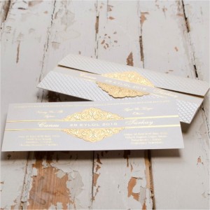 Altın yaldızlı Canset Wedding Davetiye 841
