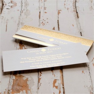 Katlamalı yaldızlı Canset Wedding Davetiye 835