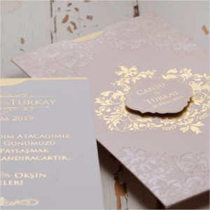 Kabartma dokulu Canset Wedding Davetiye 831