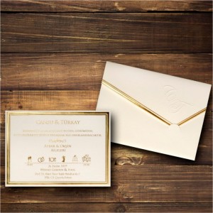 Kabartma harfli Canset Wedding Davetiye 827