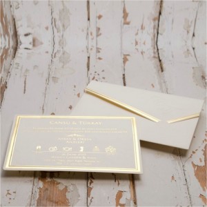 Kabartma harfli Canset Wedding Davetiye 827