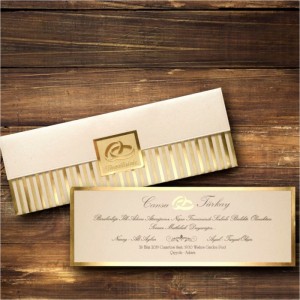 Yaldızlı zarflı Canset Wedding Davetiye 826
