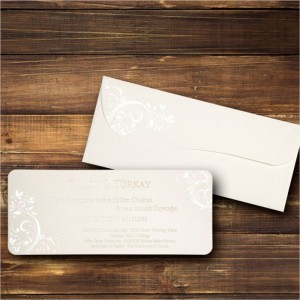 Yatay yaldızlı Canset Wedding Davetiye 823
