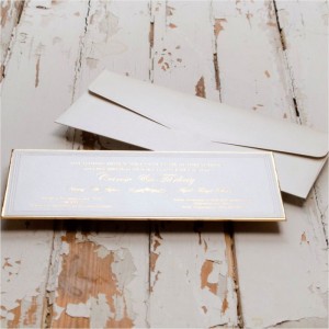 Mukavva Kağıda Sıvama Yaldızlı Düğün Davetiyesi