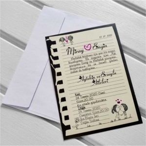 Not Defteri Tasarımlı Davetiye