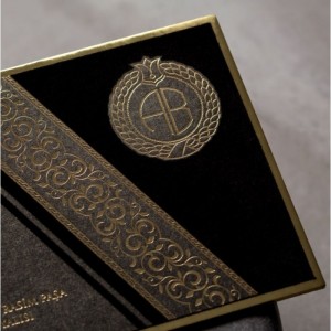 Mukavva Üstü Sıvama Siyah Kombinli Davetiye