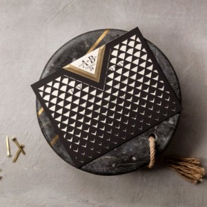 Üstü V Kesimli Lazer Kesim Zarflı Düğün Davetiyesi