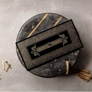 Kadife Kağıt Kombinli Pencereli Zarflı Davetiye