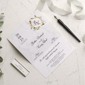 Üçe Katlamalı Kuşaklı Davetiye