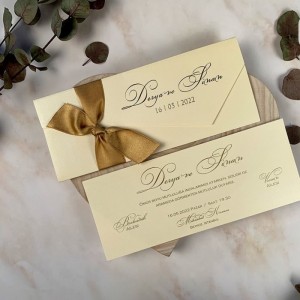 Kahverengi Fiyonklu Sade Davetiye