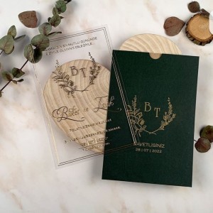 Asetat Yaldız Süslemeli Davetiye