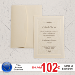 Sade Yaldız Süslemeli Şık Davetiye