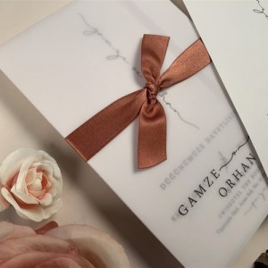 Dışı Şeffaf Aydıngerli Fiyonklu Davetiye