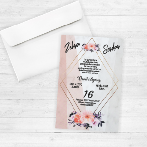 Çiçekli Düğün Davetiyesi 20270