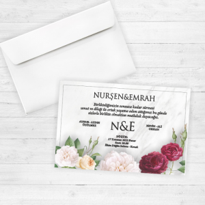 Çiçekli Düğün Davetiyesi 20264