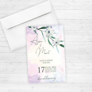 Çiçekli Düğün Davetiyesi 20252