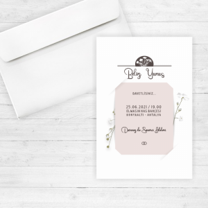 Orkideli Düğün Davetiyesi 20248
