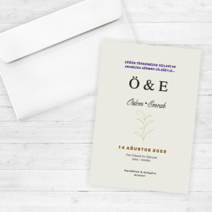 Sade Düğün Davetiyesi 20245