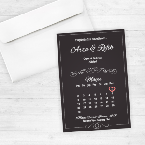 Takvimli Düğün Davetiyesi 20242