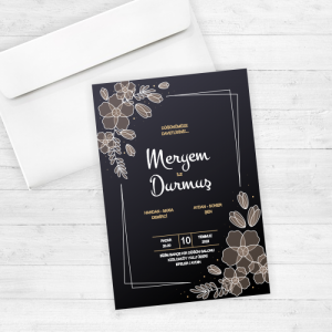 Siyah Düğün Davetiyesi 20236
