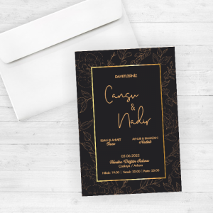Siyah Düğün Davetiyesi 20231