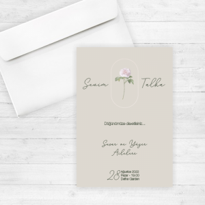 Sade Çiçekli Düğün Davetiyesi 20221