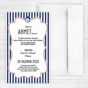 Çizgili Sünnet Davetiyesi