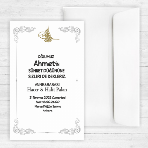 Tuğralı Sünnet Davetiyesi