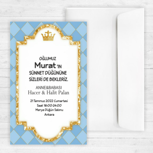 Kral Temalı Sünnet Davetiyesi