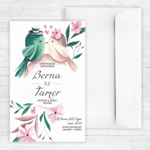 Aşık Kuşlar Düğün Davetiyesi 20299