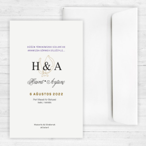 Sade Düğün Davetiyesi 20287