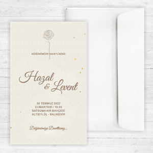 Sade Dokulu Düğün Davetiyesi 20284