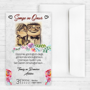 Yaşlanmış Çift Düğün Davetiyesi 20273