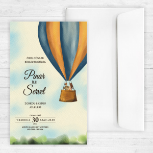 Uçan Balonlu Düğün Davetiyesi 20272