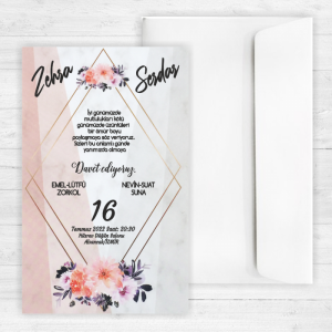 Çiçekli Düğün Davetiyesi 20270
