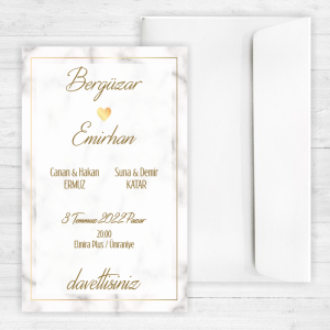 Kalpli Düğün Davetiyesi 20239