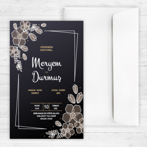 Siyah Düğün Davetiyesi 20236