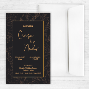 Siyah Düğün Davetiyesi 20231