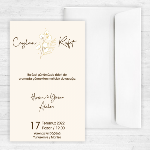 Krem Düğün Davetiyesi 20257