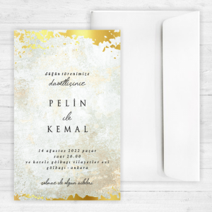 Dokulu Modern Davetiye 20366