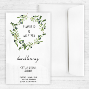 Zeytin Yapraklı Davetiye 20364
