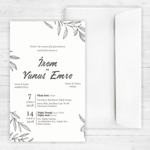 Siyah Yapraklı Davetiye 20363