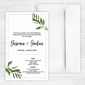 Yeşil Yapraklı Davetiye 20362