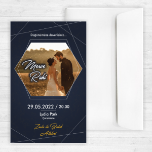 Siyah Fotoğraflı Davetiye 20360